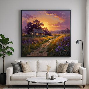 Plattelandsgloed - schilderachtig landschap poster