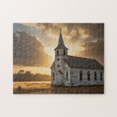 Plattelandskerk Sunrise Countryside Christelijk Legpuzzel (Horizontaal)