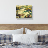 Plattelandslandschap door Grant Wood Canvas Afdruk (Insitu (Slaapkamer))