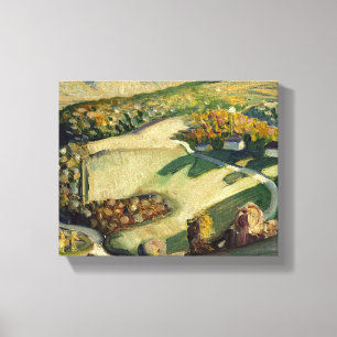 Plattelandslandschap door Grant Wood Canvas Afdruk