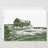 Plattelandslandschap houtsnede stijl boerderij hui (Achterkant)