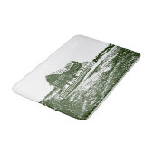 Plattelandslandschap houtsnede stijl boerderij hui badmat (Gekanteld)