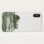 Plattelandslandschap houtsnede stijl boerderij hui Case-Mate iPhone case (Achterkant (horizontaal))