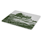 Plattelandslandschap houtsnede stijl boerderij hui snijplank (Hoek)