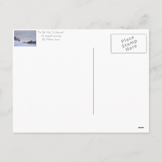 Plattelandssnijkunst met sneeuwscène feestdagenkaart (Achterkant)