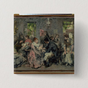 Plattelandsvaccinatie Vierkante Button 5,1 Cm