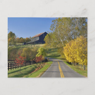 Plattelandsweg door de regio Bluegrass in Kentucky Briefkaart
