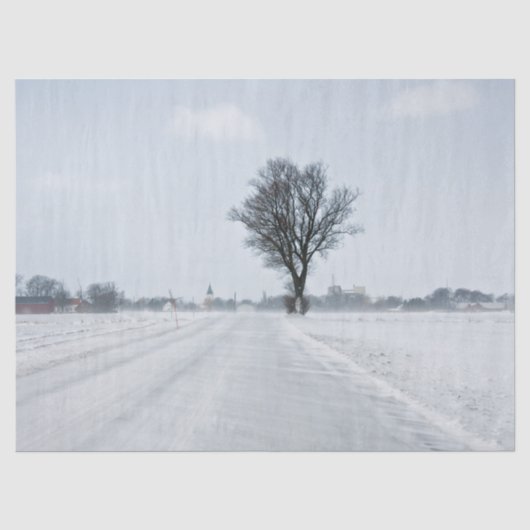 Plattelandswinterweg Tissuepapier (Voorkant)