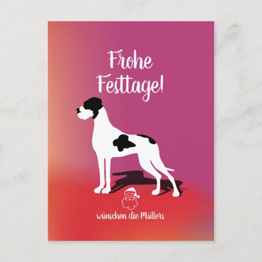 Plattendogge kerstkaart briefkaart (Voorkant)