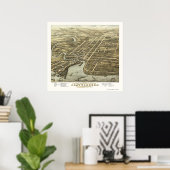Plattsburgh, NY Panoramic Map - 1877 Poster (Thuiskantoor)