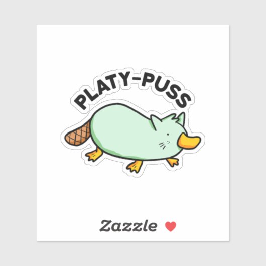 Platy-puss Drôle Animal Pun Vinyl Sticker (Feuille)