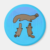 "Platypi" Drie Platypussen Grieks Pi Magneet (Voorkant)