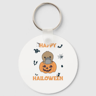 platypus bij pompoen en zoete dieren Happy Hallowe Sleutelhanger