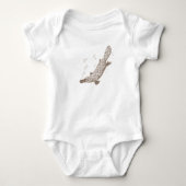 Platypus-bruine baby-kreeper/t-shirt romper (Voorkant)