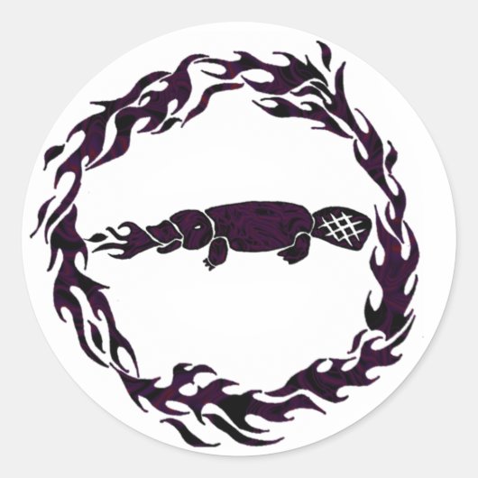Platypus de respiration incendie Flames Stickers à (Devant)