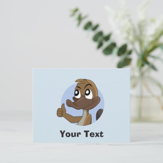 Platypus donnant des pouces de carte postale (Debout devant)