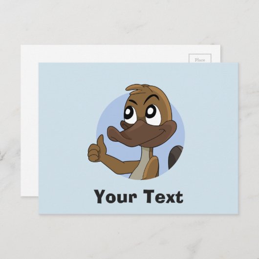 Platypus donnant des pouces de carte postale (Devant / Derrière)