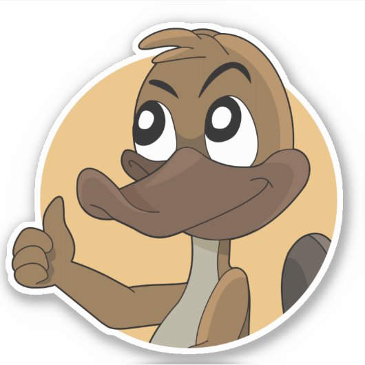 Platypus donnant des pouces sur le sticker de viny (Devant)