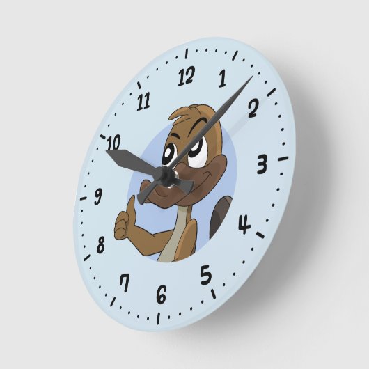 Platypus duimen omhoog cartoon  ronde klok (Hoek)