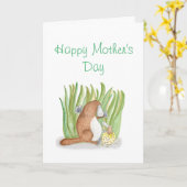 Platypus et oeufs Carte de la Fête des mères (Fleur jaune)