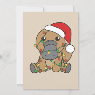 Platypus Kerstmis Winter Dieren Vakantie Platypus Feestdagenkaart