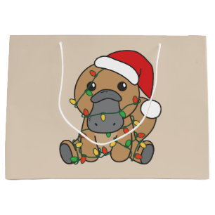 Platypus Kerstmis Winter Dieren Vakantie Platypus Groot Cadeauzakje