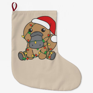 Platypus Kerstmis Winter Dieren Vakantie Platypus Grote Kerstsok