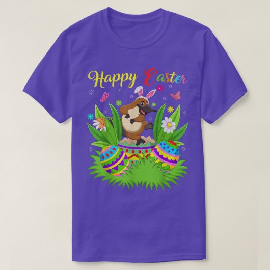 Platypus Lover Floral Easter Funny Platypus Ea T-shirt (Design voorkant)