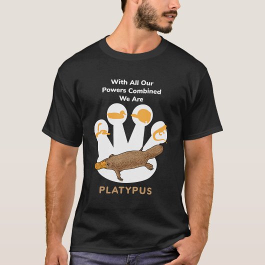 Platypus Power gecombineerd in Schattige Platypus T-shirt (Voorkant)