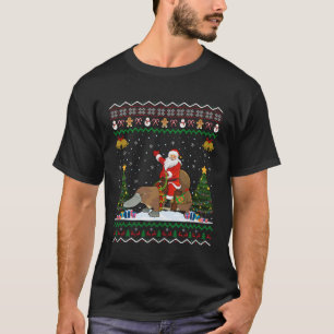 Platypus Ugly Xmas Gift Santa Riding Platypus Chri T-shirt