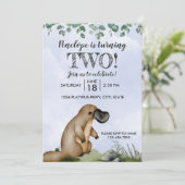 Platypus verjaardagsuitnodiging kaart (Staand voorkant)