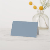 Platzkarte Doppelseitig Hochzeit Dusty Blue 01 (Achterkant)