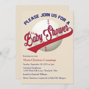 Play Ball Baseball Baby shower Uitnodiging