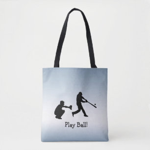 Play Ball Blue Baseball Sports Canvas tas