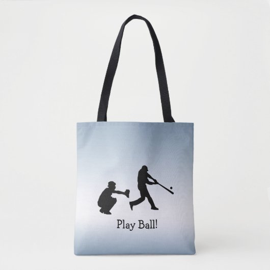 Play Ball Blue Baseball Sports Canvas tas (Voorkant)