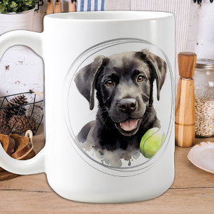 Play Ball - Labrador Puppy - zwart lab Koffiemok