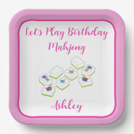 Play Birthday Mahjong PERSONALIZE Papieren Bordje