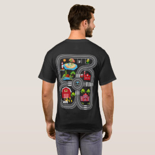 Play Cars On Dad's Back Mat Road Car Race Track T-shirt