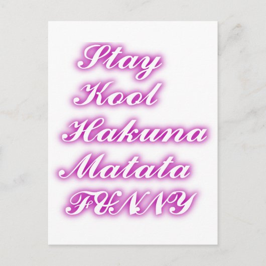 Play Cool Hakuna Matata .png Briefkaart (Voorkant)