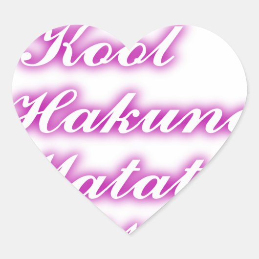 Play Cool Hakuna Matata .png Hart Sticker (Voorkant)