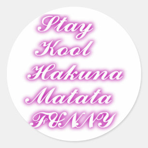 Play Cool Hakuna Matata .png Ronde Sticker