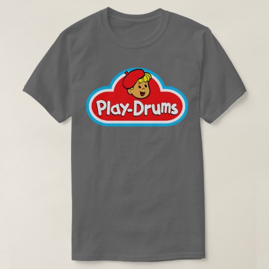 Play Drums PlayDoh stijl ontwerp T-shirt (Design voorkant)