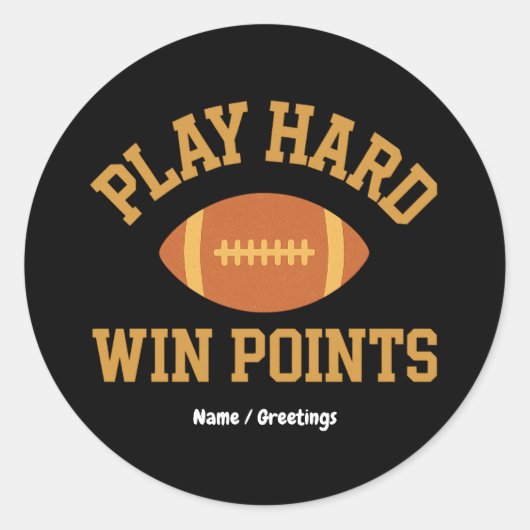 Play Hard, Win Points Retro Game Day Sports Ronde Sticker (Voorkant)