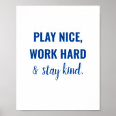 Play Nice Kid Playroom Sign Educational Poster (Devant)