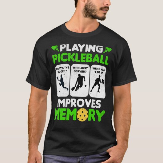 Play Pickleball Improves Memory Paddleball Mens Wo T-shirt (Voorkant)