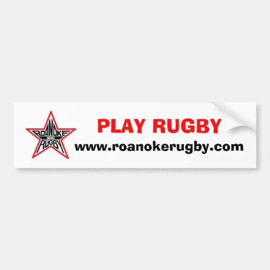 Play Rugby Bumber Sicker Bumpersticker (Voorkant)