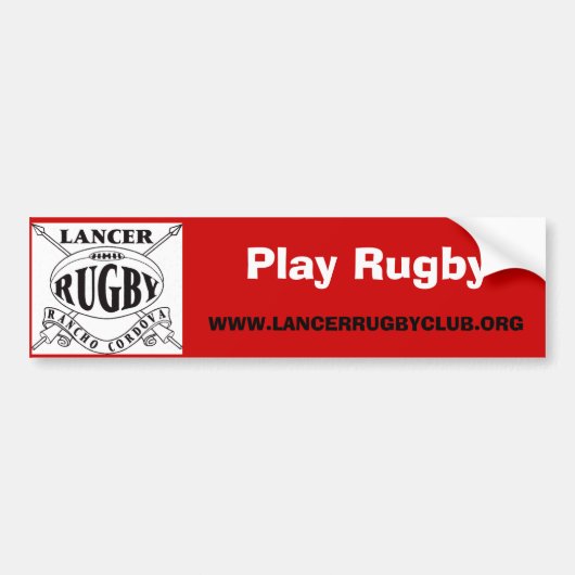 Play Rugby - Gepersonaliseerd Bumpersticker (Voorkant)