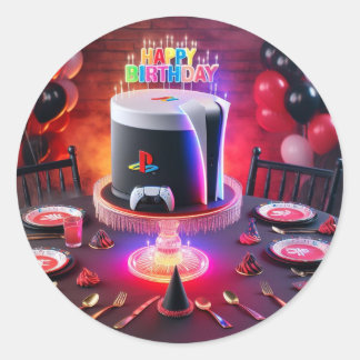 Play Station 5 Party Design Ronde Sticker