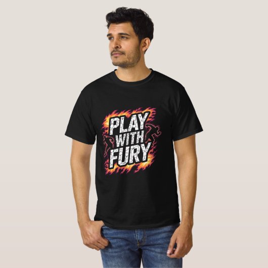 Play With Fury – Intense Flame Runner T-Shirt (Devant entier)