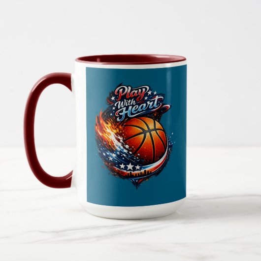Play With Heart Basketball Motivational Combo Mug (Gauche)